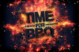 Fototapety Artistic dramatic poster for - Time for BBQ