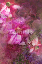 Beautiful pink petunias artistic background