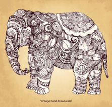 Naklejki Decorative elephant