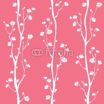 Naklejki Oriental plum blossom seamless pattern