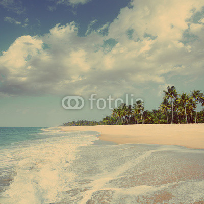 beach landscape - vintage retro style