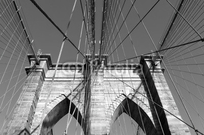 Monochromatic view of Brooklyn Bridge