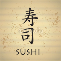 Naklejki Sushi bar menu with japanese characters