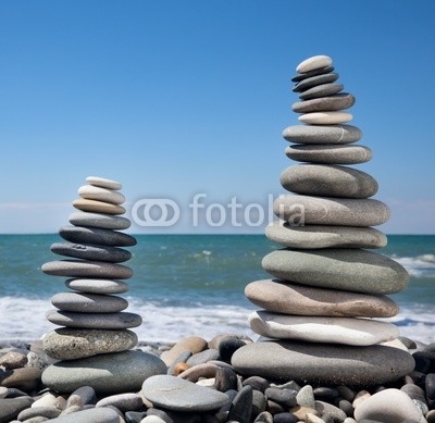 Three pyramids of stones for meditation