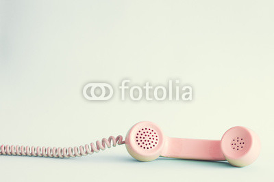 Vintage pink telephone headset