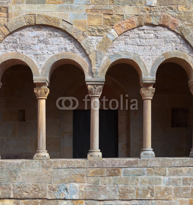 Ancient balcony with columns.