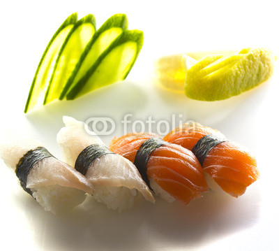 Sushi nigiri isolated on white background