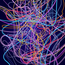 Obrazy i plakaty Neon lines, abstract composition, bright background, a tangle of colored lines, vector design art