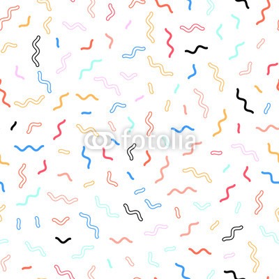 Memphis line seamless pattern. Colorful pattern for fashion and wallpaper. Memphis style fabric, fashion, prints. Vector illustration.