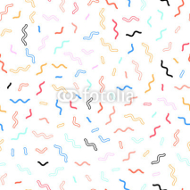 Obrazy i plakaty Memphis line seamless pattern. Colorful pattern for fashion and wallpaper. Memphis style fabric, fashion, prints. Vector illustration.