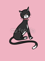 Naklejki Black cat sitting