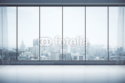 Contemporary interior with city view