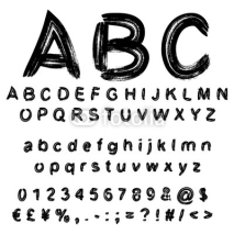 Naklejki Vector conceptual collection of black handwritten, sketch or paint font