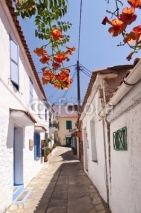 Fototapety Straßenszene in Manolates auf Samos