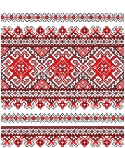 Fototapety embroidered good like handmade cross-stitch Ukraine pattern