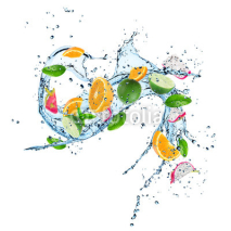 Obrazy i plakaty Fresh Fruit with water splash