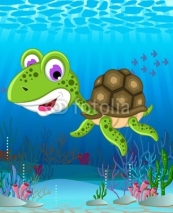 Fototapety sea turtle cartoon