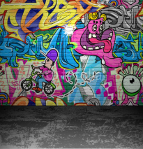Naklejki Graffiti wall urban street art painting