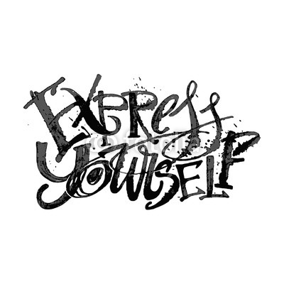 Express yourself concept hand lettering motivation poster.