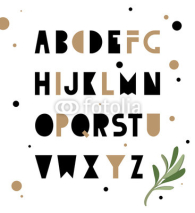 Fototapety Abstract geometry alphabet. Hipster Style for fashion. Simple uncluttered font made by hand.