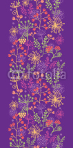 vector colorful garden plants vertical seamless pattern