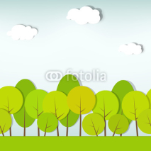 Obrazy i plakaty trees and shrubs. seamless vector pattern