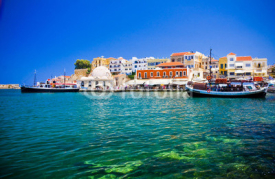 Naklejki Harbor and streets of Chania/Crete/Greece