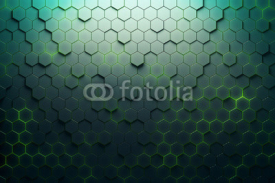 Obrazy i plakaty Green hexagon pattern