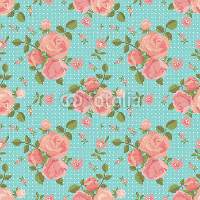 Vector seamless pattern of blooming roses