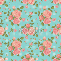 Fototapety Vector seamless pattern of blooming roses