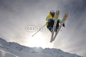Fototapety extreme freestyle ski jump