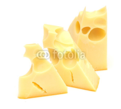 Naklejki pieces of cheese isolated on white