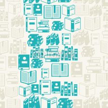 Fototapety Seamless pattern with books in flat design style.