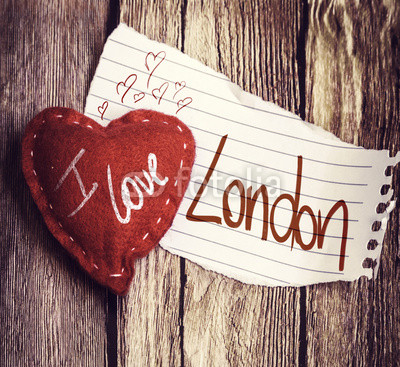 I Love London written on a peace of paper and a heart