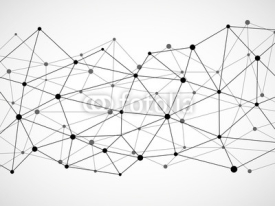 Fototapety Abstract geometric background with connecting dots and lines. Modern technology concept. Polygonal structure
