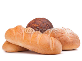 Naklejki fresh bread isolated on white background cutout