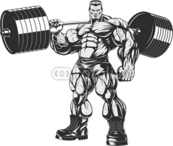 Bodybuilder with barbell
