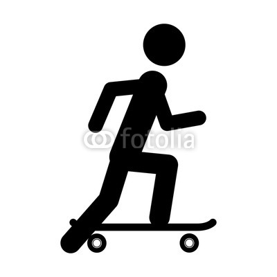 Pictogram practice skateboarding icon. Sport hobby people person and human theme. Isolated design. Vector illustration