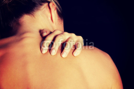 Fototapety Young woman with pain in her back.