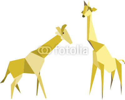 zwei Giraffen – Origami