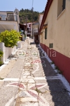 Fototapety Straßenszene in Manolates auf Samos