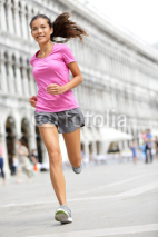 Naklejki Running runner woman jogging in Venice