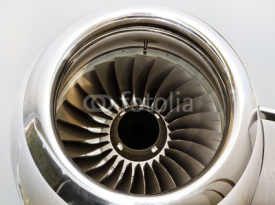 Naklejki Jet Engine Turbine on a Private Jet Plane