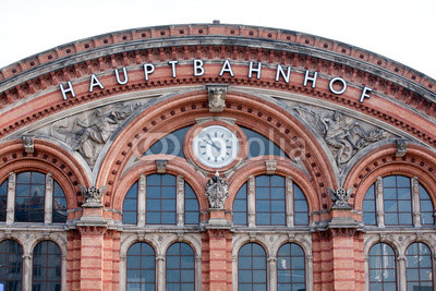big german railway station facade