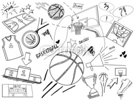 Naklejki Basketball sketch