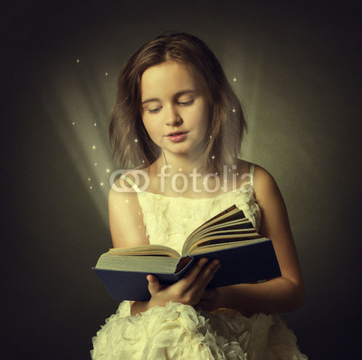 Teen girl reading the Book.