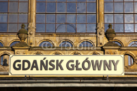 Naklejki Details of building of Railway station in Gdansk, Poland
