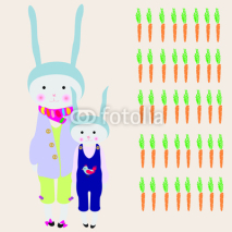 Fototapety rabbit mom