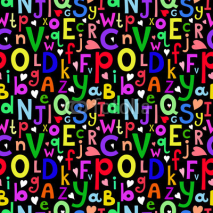 Fototapety Vector seamless pattern with Latin letters of different sizes in