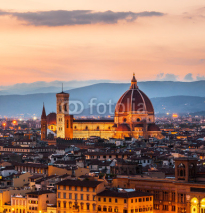 Fototapety Cathedral of Santa Maria del Fiore at dusk, Florence, Italy